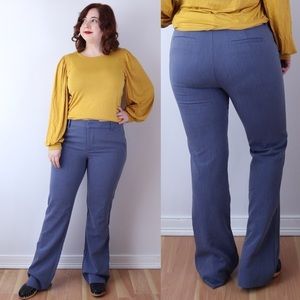 KFTK Blue Trouser Bootcut Pants Career Work Long Size 10
